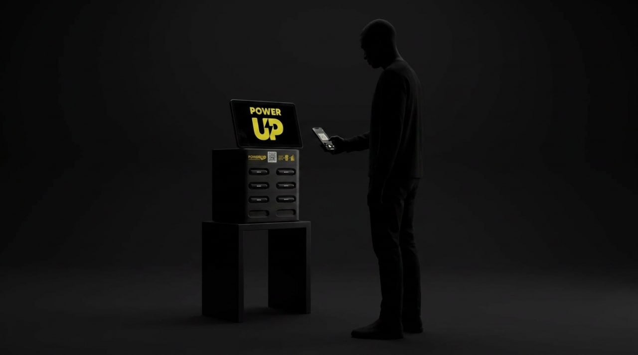 Человек использует станцию PowerUP